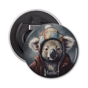 Abrebotellas Adorable koala usando adorable gorra adaptable