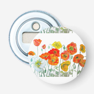 Abrebotellas Adorno Floral de Bodas con Amapola Naranja