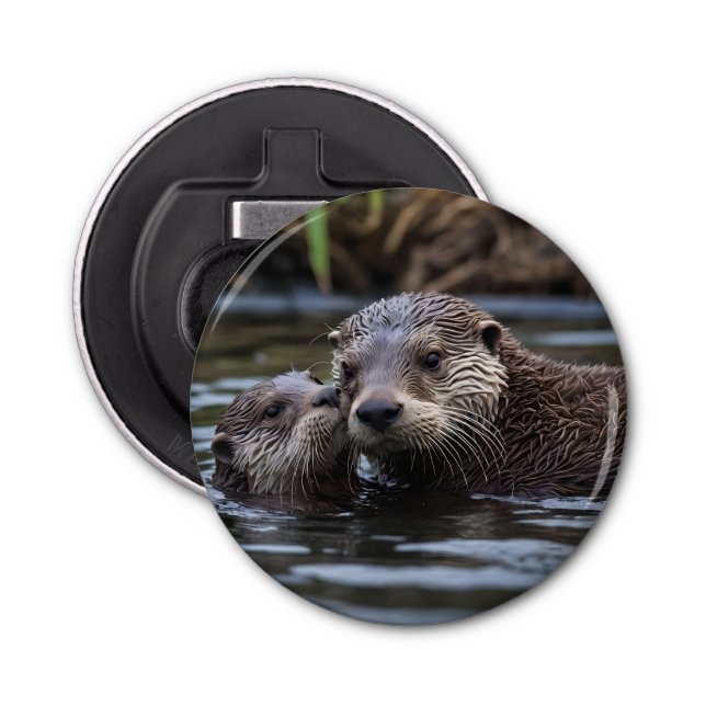 Abrebotellas **"Adrift in Love: Mummy and Baby Otter"** (Anverso)