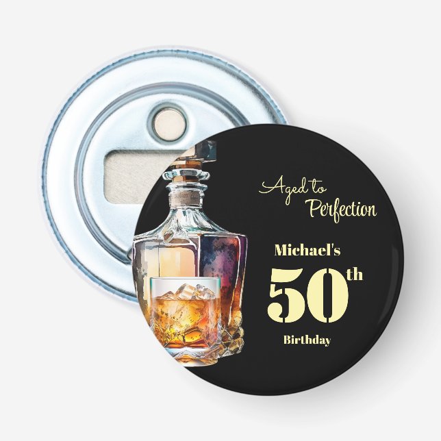 Abrebotellas Aged to Perfection Men's 50th Whiskey Birthday  (Anverso)