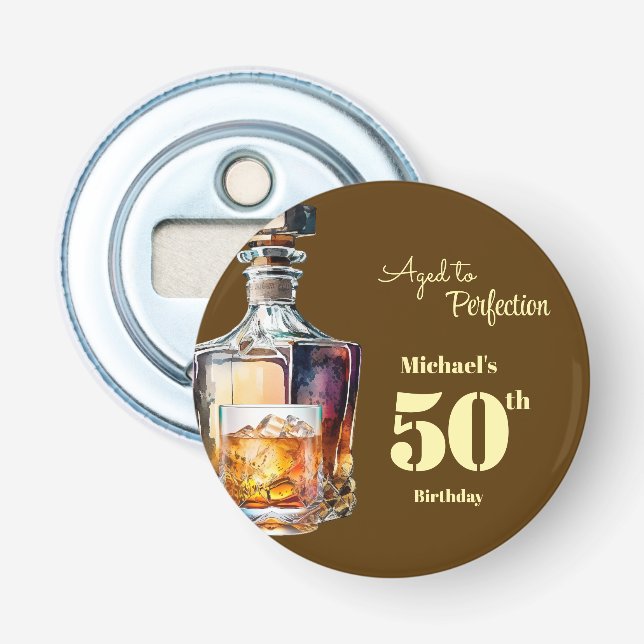 Abrebotellas Aged to Perfection Men's 50th Whiskey Birthday  (Anverso)