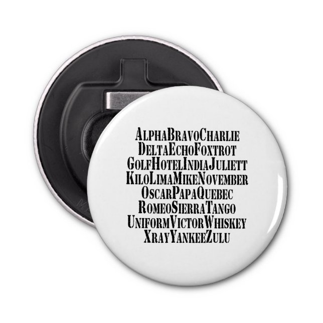 ABREBOTELLAS ALFABETO FONETICO / PALABRAS DE CÓDIGO (Anverso)