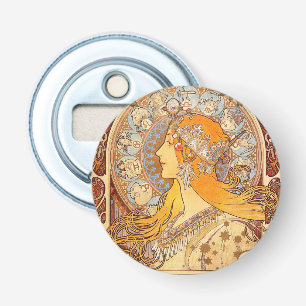 Abrebotellas Alfonse Mucha Zodiac Art Nouveau Mujer