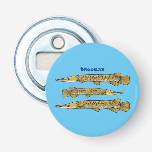 Abrebotellas Alligator garfish cartoon illustration