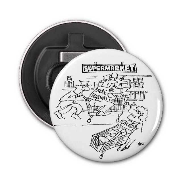 Abrebotellas Almacenar detectives en un supermercado (Anverso)