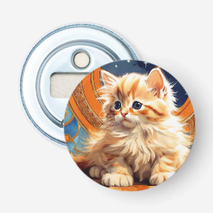 Abrebotellas Alphonse Mucha Art Nouveau Naranja Cat