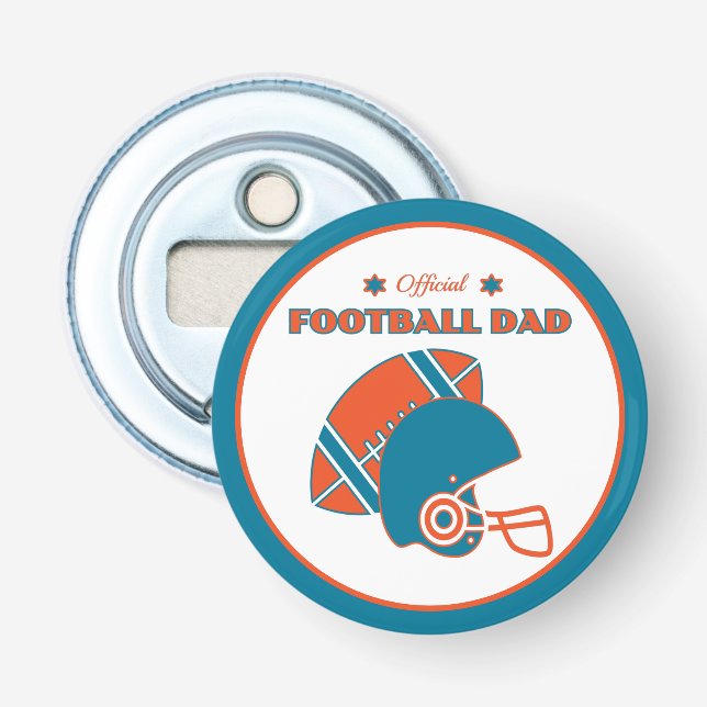 Abrebotellas Amantes del fútbol naranja azul (Anverso)