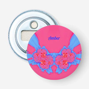 Abrebotellas AMBER ~ Blue Pink 3D Fractal ~ Botella Apertura