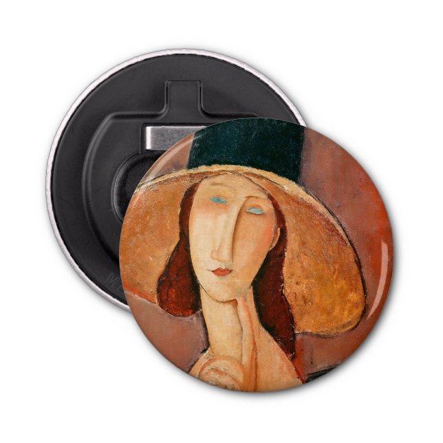 Abrebotellas Amedeo Modigliani - Jeanne Hebuterne en gran Gorra (Anverso)
