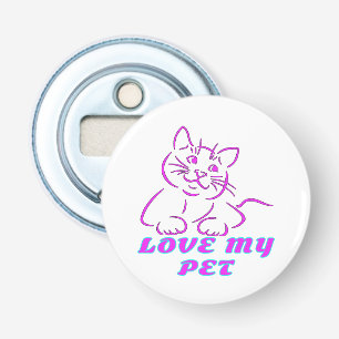 ABREBOTELLAS AMO A MI MASCOTA DE CUTE ROSA CAT