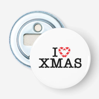 Abrebotellas Amo el corazón de bastón de caramelo de Navidad