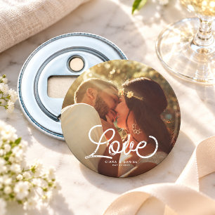 Abrebotellas Amor Caligrafía Moderna Simple Boda Foto