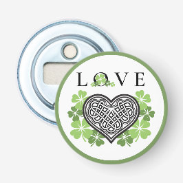 Abrebotellas Amor irlandés Shamrock & Celtic Knot Heart
