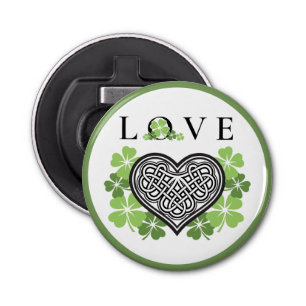 Abrebotellas Amor irlandés Shamrock & Celtic Knot Heart