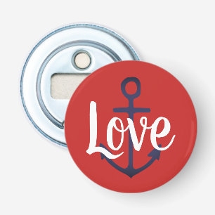 Abrebotellas ANCHOR azul marino + script LOVE blanco
