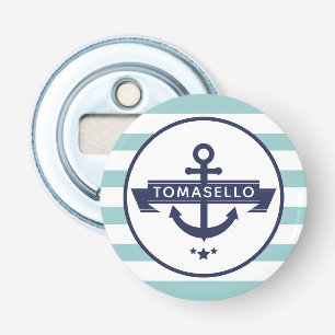 Abrebotellas Ancla Azul Náutico Familia Nombre Aqua Raya