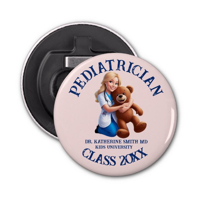 Abrebotellas antistress pediatrician teddy bear kids university (Anverso)