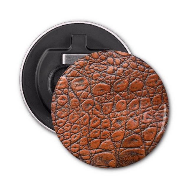 Abrebotellas apariencia falsa de cuero de cocodrilo (Anverso)