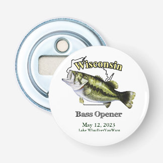 Abrebotellas Apertura de Bass de Wisconsin personalizado Lake/D
