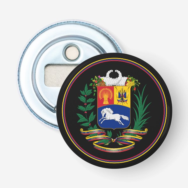 Abrebotellas Apertura de botella de bandera venezolana, emblema (Anverso)