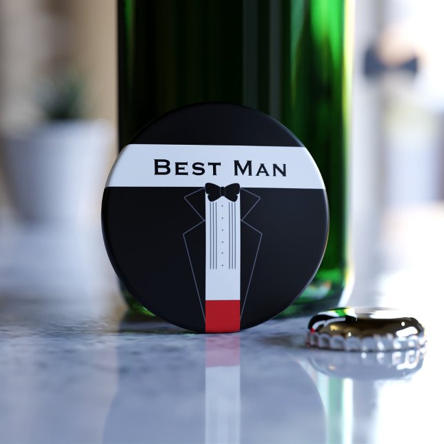Abrebotellas Apertura de botella de Boda de Best Man Tuxedo Gro (Useful wedding favor and can be used for any member of the wedding party that have bottles to open.)