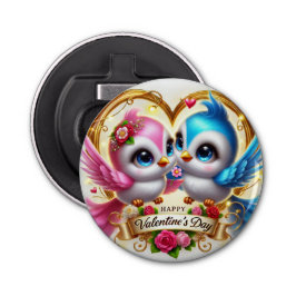 Abrebotellas Apertura de botella de la placa de Lovebird El día