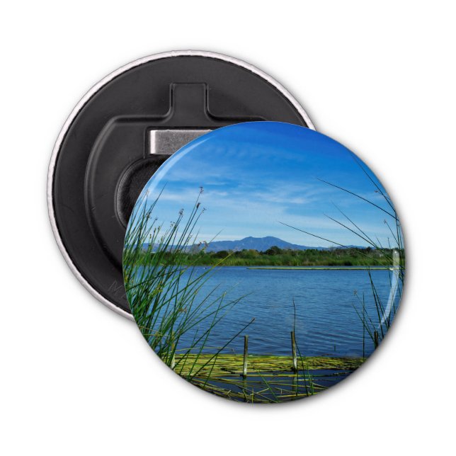 Abrebotellas Apertura de botella del lago azul magnético (Anverso)