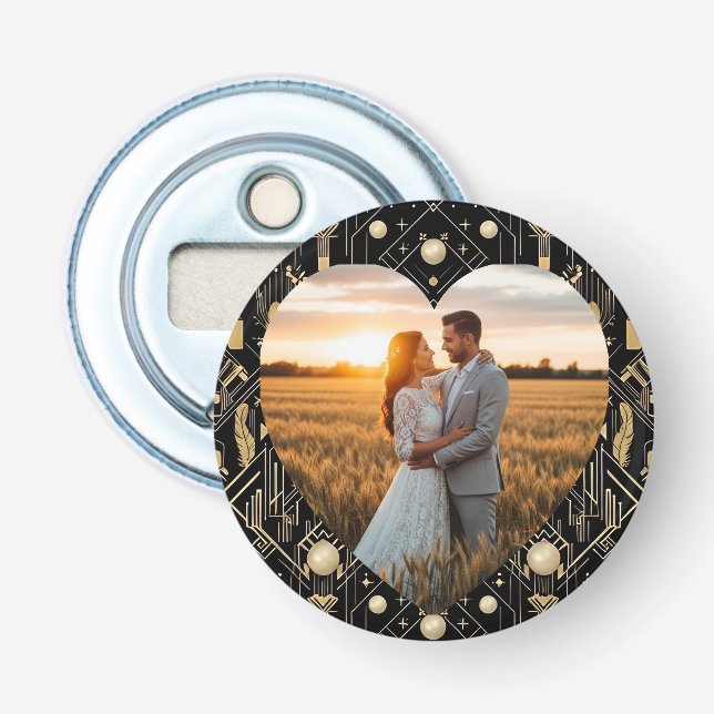 Abrebotellas Apertura de botellas Boda Art Deco de Glamour vint (Anverso)