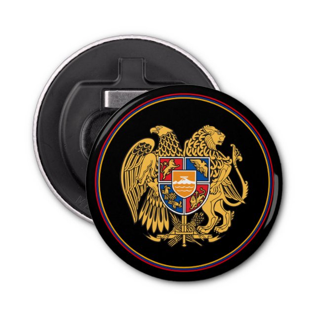 Abrebotellas Apertura de botellas de bandera armenia, Emblema d (Anverso)