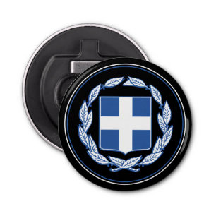 Abrebotellas Apertura de botellas de bandera de Grecia, Emblema