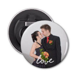 Abrebotellas Apertura de botellas de botón de guión de amor de 