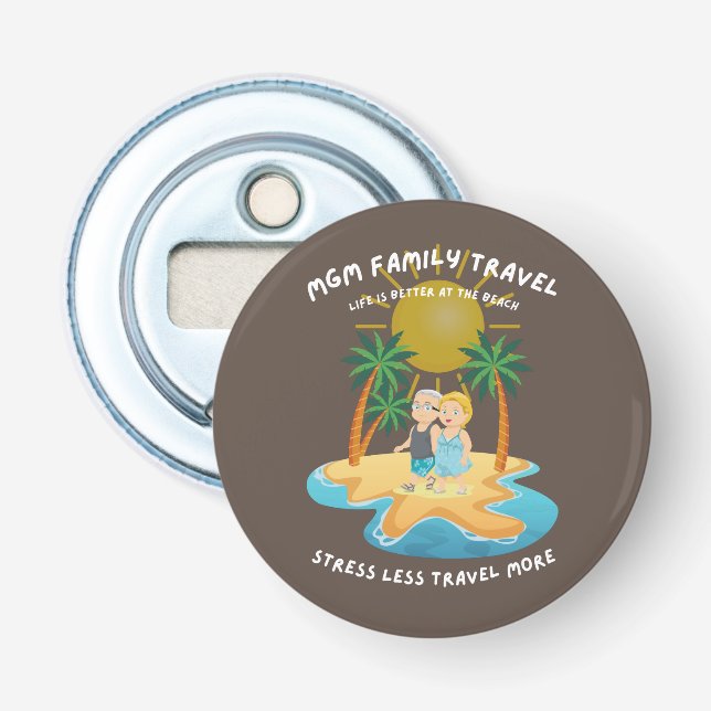 Abrebotellas  Apertura de botellas de viaje de la familia MGM (Anverso)