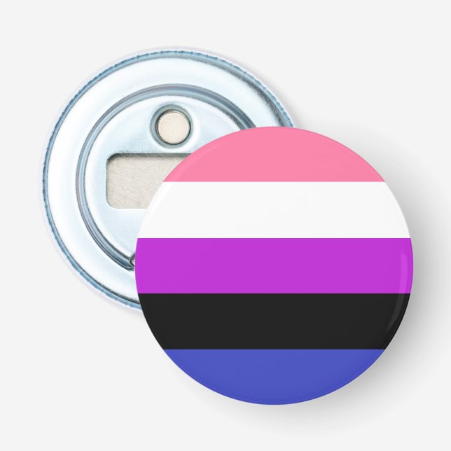 Abrebotellas Apertura de botellas LGBT con bandera de género (Anverso)
