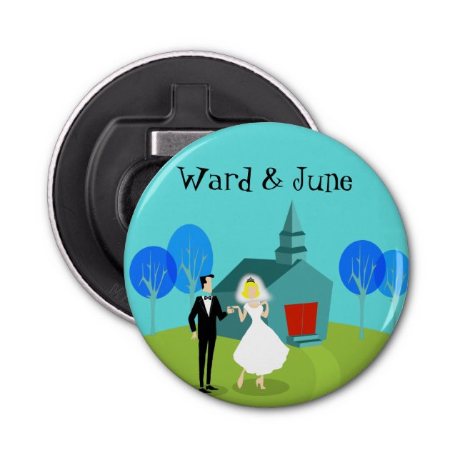 Abrebotellas Apertura del frasco del botón Boda retro (Anverso)