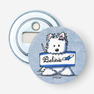 Abrebotellas Apertura del frasco KiniArt Westie BELIEVE