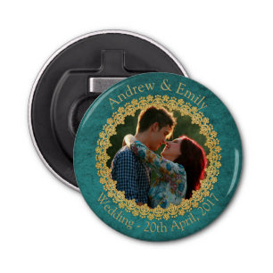 Abrebotellas Aquamarina y oro