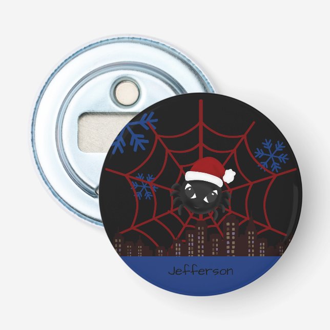 Abrebotellas Araña de Navidad Personalizada Adorable  (Anverso)