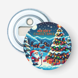 Abrebotellas Árbol de Navidad de 8 bits y Santa