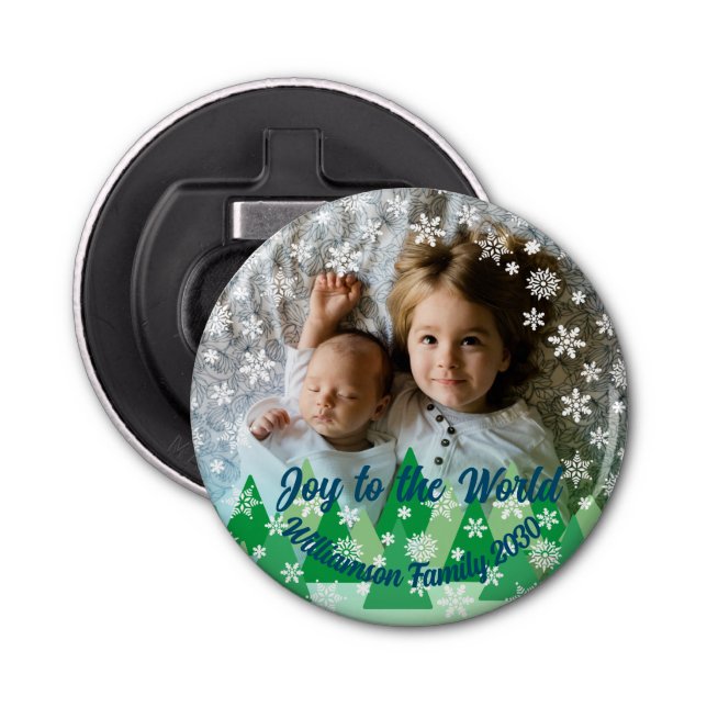 Abrebotellas Árboles navideños: Las nevadas blancas alegran al  (Anverso)