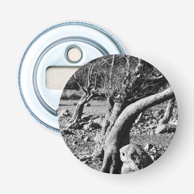 ABREBOTELLAS ÁRBOLES NEGROS Y BLANCOS (Anverso)