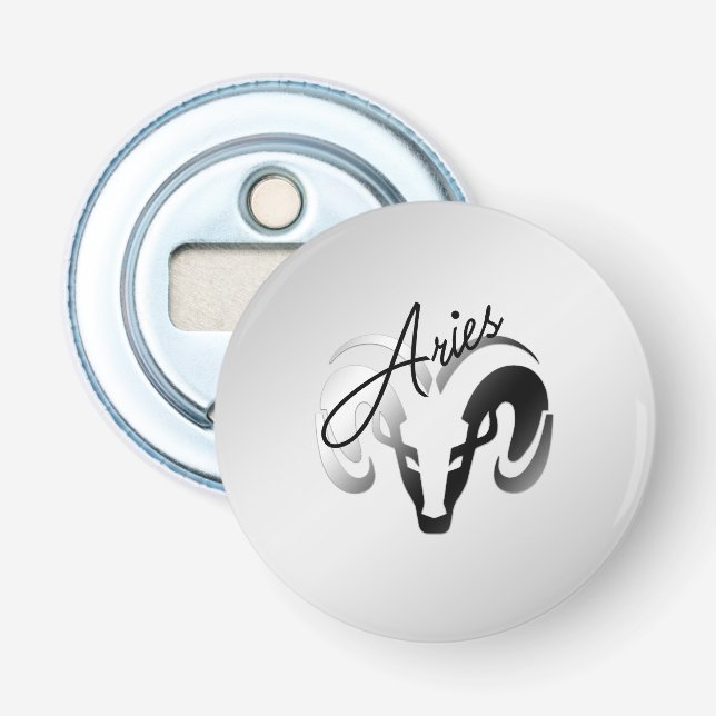 Abrebotellas Aries plateados Ram Zodiac (Anverso)