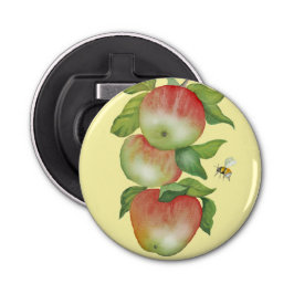 Abrebotellas Armonía dulce: manzanas acuarelas y una abeja