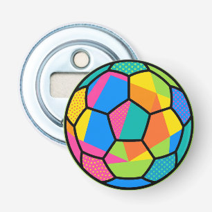 Abrebotellas Arte de Balón de Fútbol Geométrico Pop Art