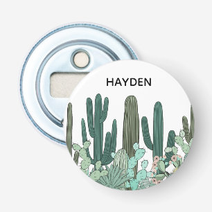 Abrebotellas Arte de jardín de cactus personalizado