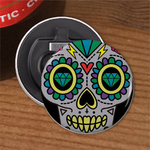 Abrebotellas Arte de la calavera del azúcar, Día de los Muertos