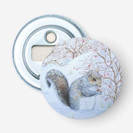 Abrebotellas arte de la vida salvaje de la escena de la nieve d