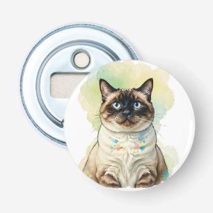 Abrebotellas Arte de mascota de gato siamés lindo ojos azules a