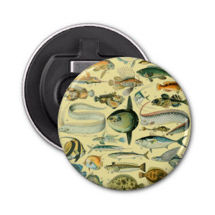 Abrebotellas Arte de pesca científica de peces de época