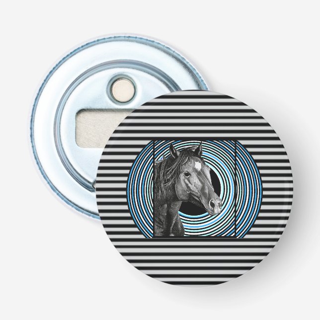 Abrebotellas Arte dibujado a mano de caballo (Anverso)