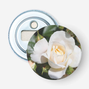 Abrebotellas Arte fotográfico elegante, de flores de rosa blanc
